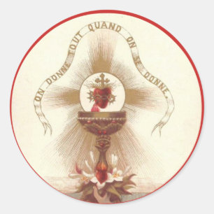 Sticker Rond Autel croisé de Jésus de communion d'hôte de ro