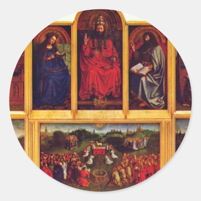 Sticker Rond Autel d'autel de Gand de la vue mystique de scène (Devant)