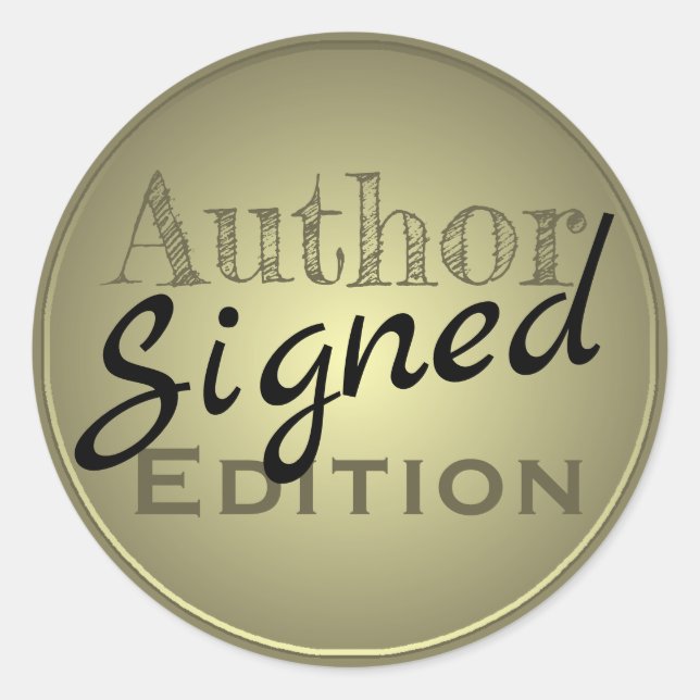 Sticker Rond Auteur Signed Edition. Or et noir. (Devant)