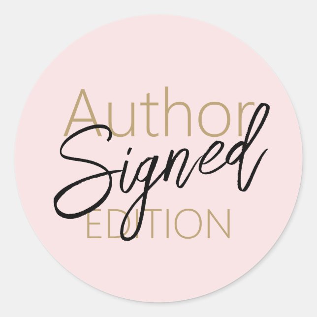 Sticker Rond Auteur Signed Edition. Or rose pâle (Devant)