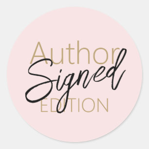 Sticker Rond Auteur Signed Edition. Or rose pâle