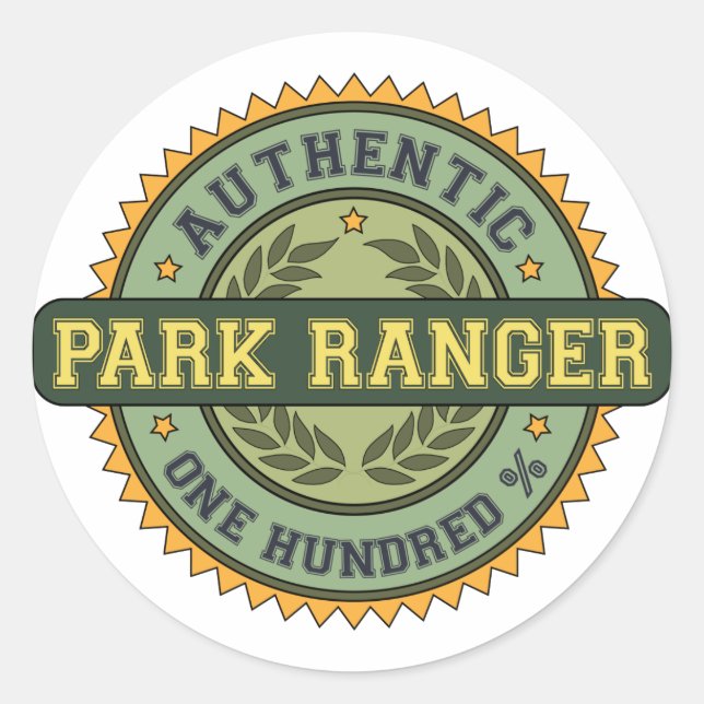 Sticker Rond Authentic Park Ranger (Devant)