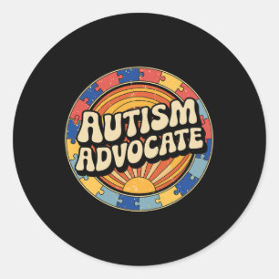Sticker Rond Autism Advocates Graphic Puzzle Design Support Awa