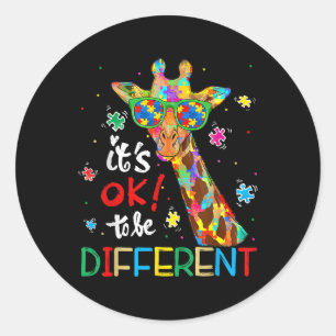 Sticker Rond Autism Aware Acceptance Women Kid Its Ok To Be