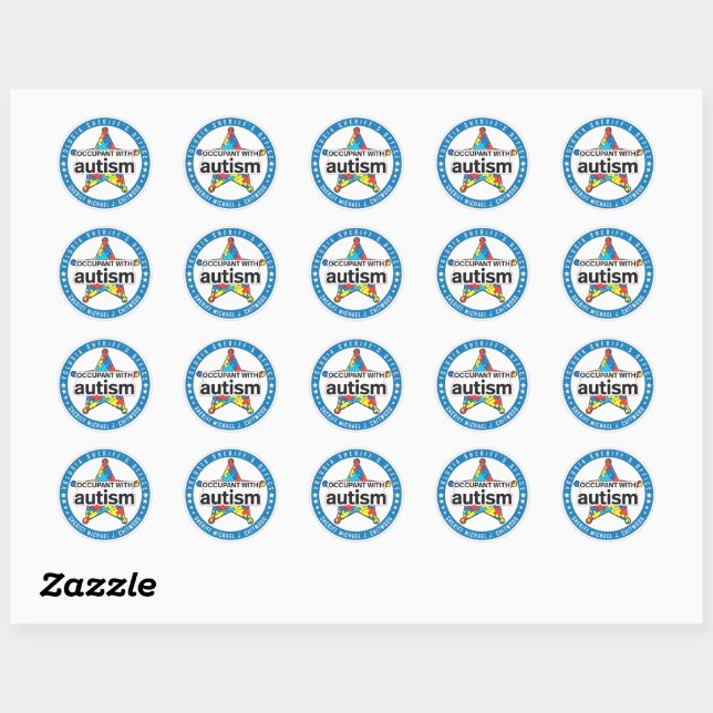Sticker Rond Autism Decal Programme | Autism Decal Program (Feuille)