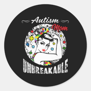 Sticker Rond Autism Maman Sensibilisations sur l'autisme indest