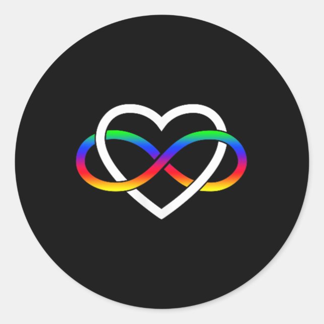 Sticker Rond Autisme Arc-en-ciel Symbole d'infini Autisme Infin (Devant)