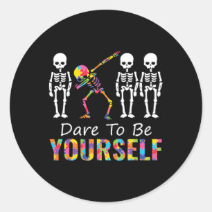 Sticker Rond Autisme C'est une autre capacité amusant Dabbing S