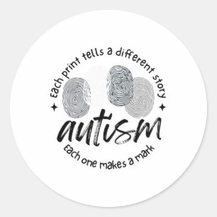 Sticker Rond Autisme D'Empreinte Chaque Impression Raconte Une 