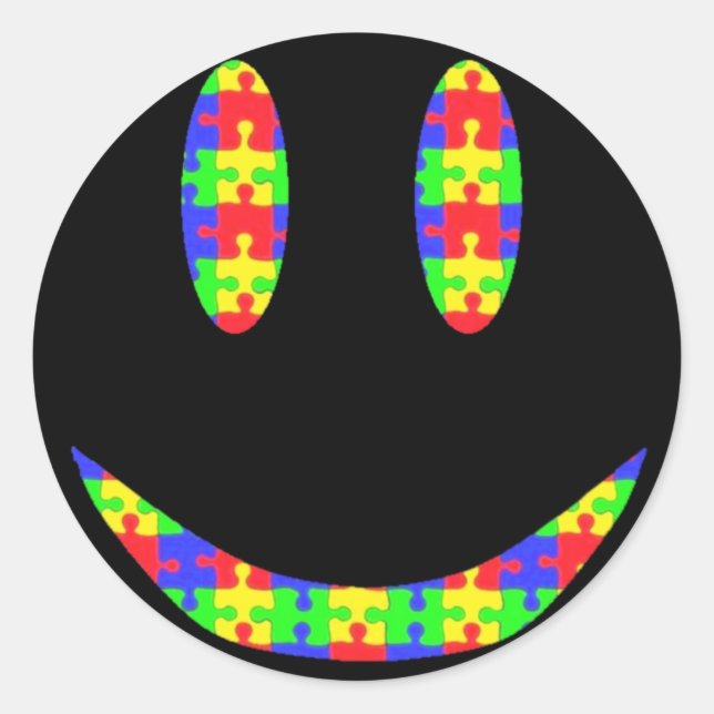 Sticker Rond Autisme du sourire (Devant)