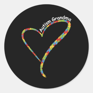 Sticker Rond Autisme Grand-mère Sensibilisation sur l'autisme P