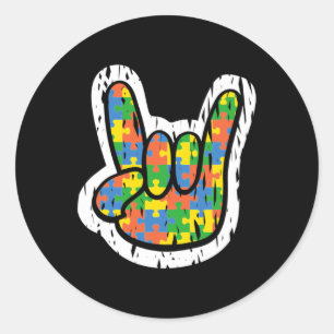 Sticker Rond Autisme Mois des incapacités manuelles