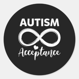 Sticker Rond Autisme - Rouge à la place - Acceptation Non Sensi