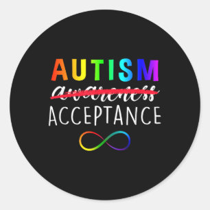 Sticker Rond Autisme - Rouge au lieu - Acceptation Non Conscien