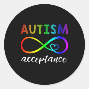 Sticker Rond Autisme - Rouge au lieu de l'infini - Acceptation