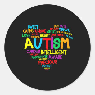 Sticker Rond Autisme Sensibilisation sur l'autisme cardiaque Fi