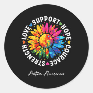 Sticker Rond Autisme soutien Sensibilisation sur l'autisme de t