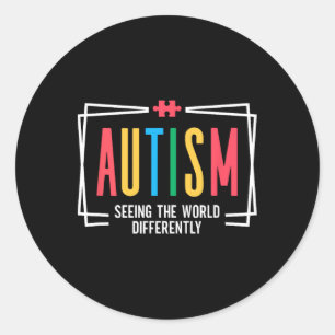 Sticker Rond Autisme Voir le monde différemment Sensibilisation