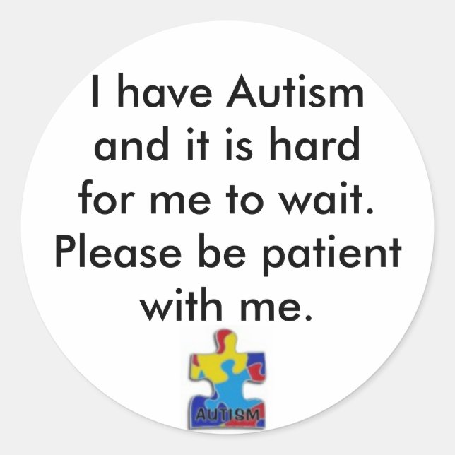 Sticker Rond autocollant, j'ai Autismand que c'est hardfor je… (Devant)