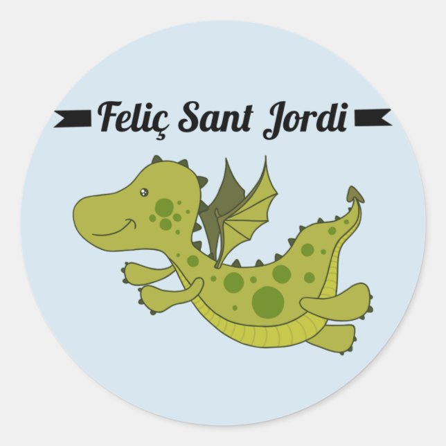 Sticker Rond Autocollant, Rodona Feliç Sant Jordi (Devant)