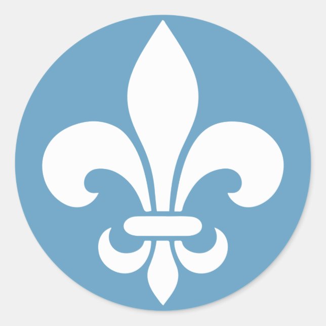 Sticker Rond AutocollantX20 Fleur de lys français métal antique (Devant)