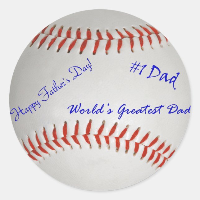 Sticker Rond Autographe de baseball (Devant)