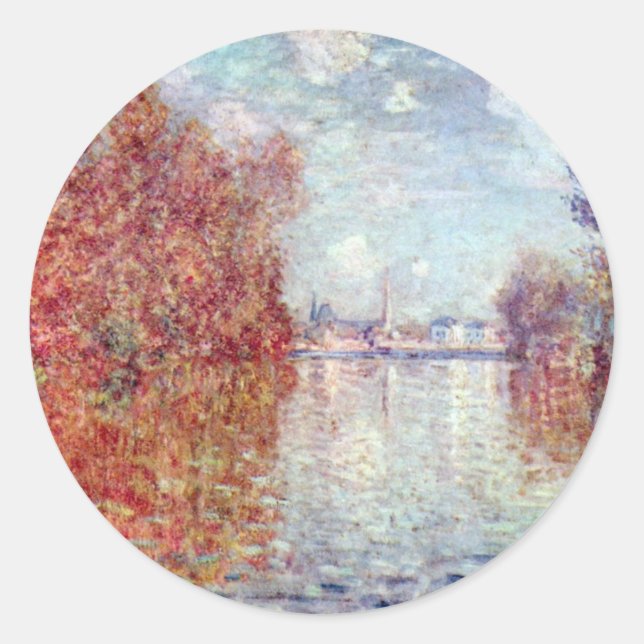 Sticker Rond Automne à Argenteuil par Claude Monet (Devant)