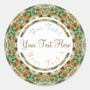 Sticker Rond Automne Brown Automne Green Scrapbook Artisanat