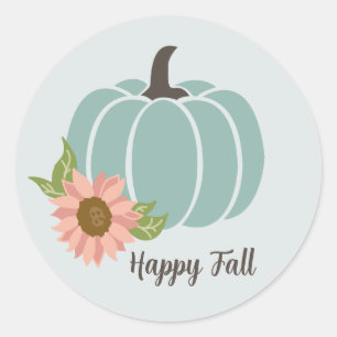 Sticker Rond Automne Citrouille de tournesol