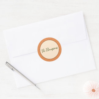 Sticker Rond Automne En vichy Thanksgiving