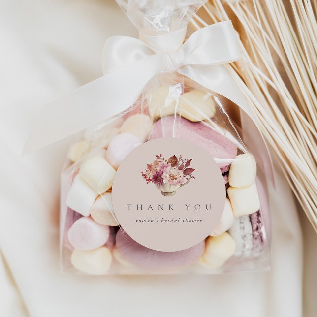 Sticker Rond Automne Feuilles Automne Fête des mariées Thé Fave (Créateur téléchargé)