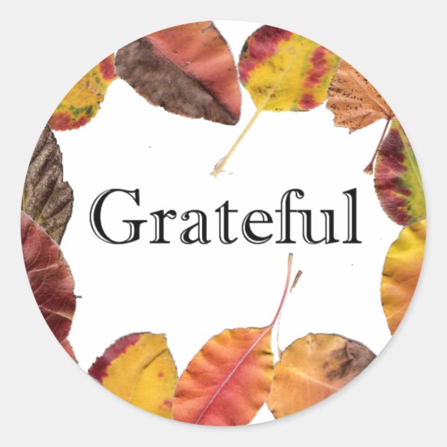 Sticker Rond Automne Feuilles Autour Gratuit Typographie (Devant)