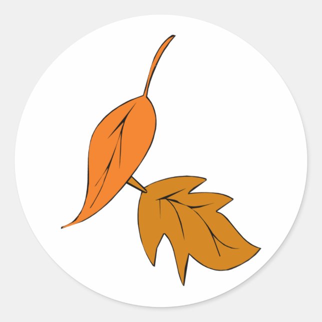 Sticker Rond Automne Mariage Thème Invitations Enveloppes Phoqu (Devant)