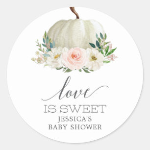 Sticker Rond Automne Rustique Floral Citrouille L'amour est dou