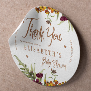 Sticker Rond Automne sexe neutre merci baby shower faveur
