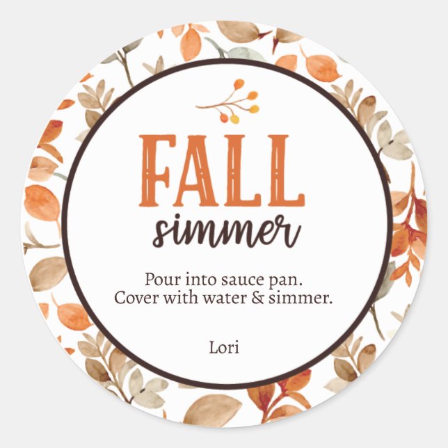 Sticker Rond Automne Simmer (Devant)