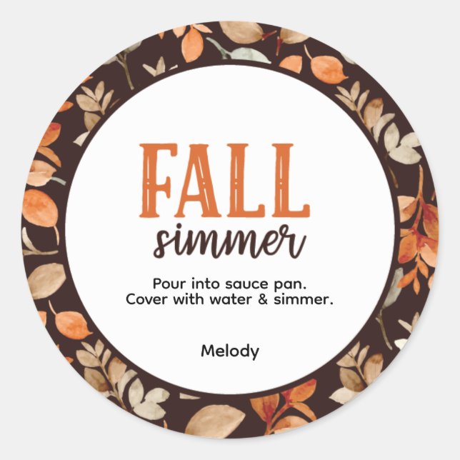 Sticker Rond Automne Simmer (Devant)