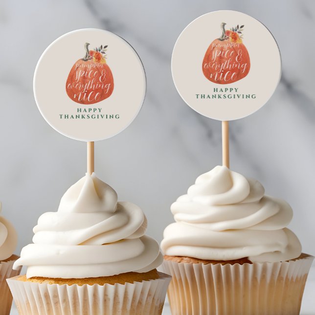 Sticker Rond Automne Thanksgiving Orange Citrouille (Créateur téléchargé)