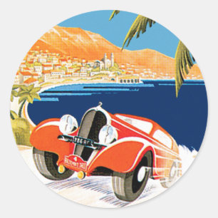 Sticker Rond Automobile De Monte Carlo de Rallye
