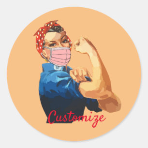Sticker Rond Autonomisation Masquée des femmes Thunder_Cove
