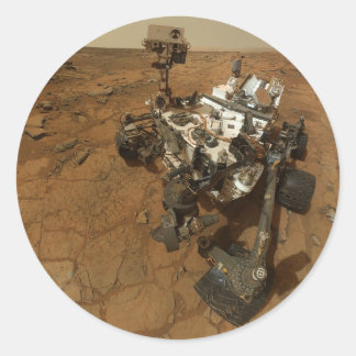 Sticker Rond Autoportrait de Mars Curiosity