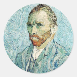 Sticker Rond Autoportrait de Vincent Van Gogh