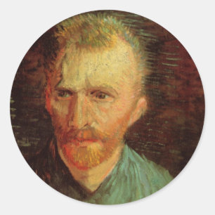 Sticker Rond Autoportrait de Vincent van Gogh, Beaux-arts vinta