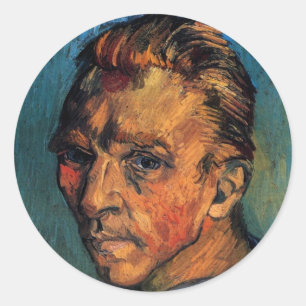 Sticker Rond Autoportrait de Vincent van Gogh sans barbe