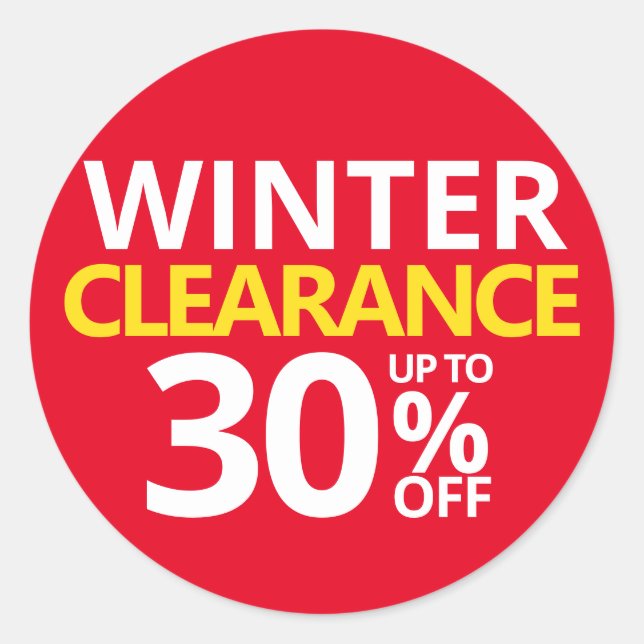 Sticker Rond Autorisation d'hiver 30% SUR Trente petites entrep (Devant)