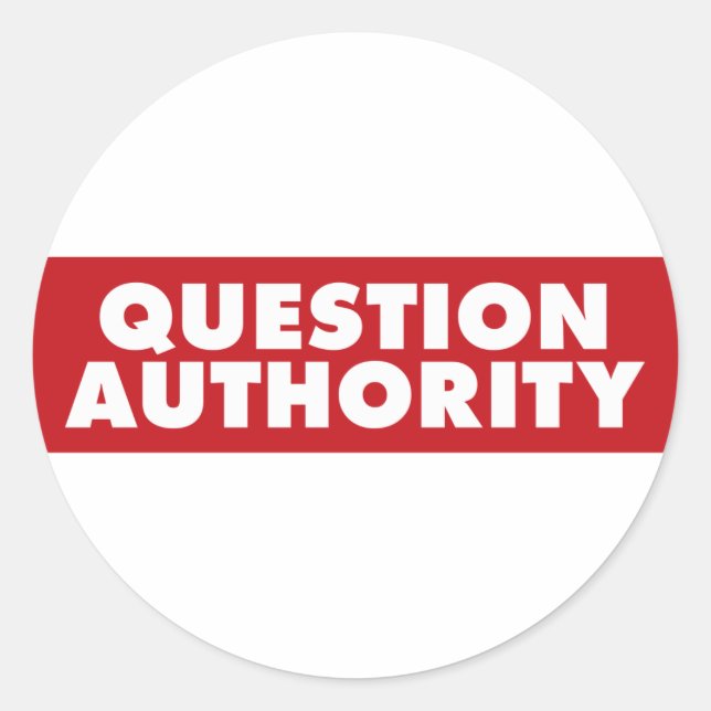 Sticker Rond Autorité des questions - Rouge ! (Devant)