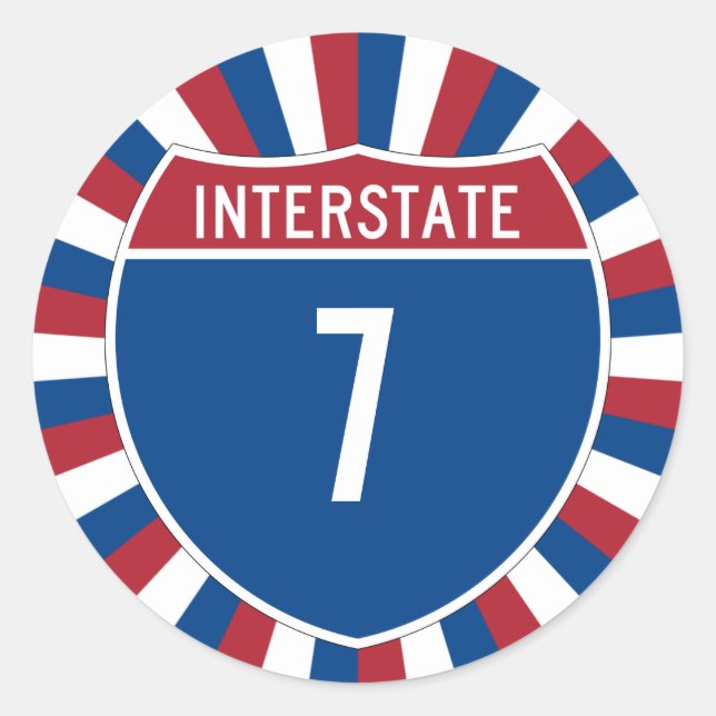 Sticker Rond Autoroute 7 (Devant)