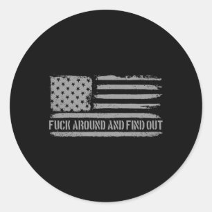 Sticker Rond Autour Et Découvrez Le drapeau Américain 4 juillet