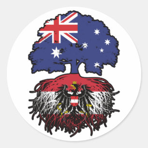Sticker Rond Autriche Autriche Australie Australie racine arbre