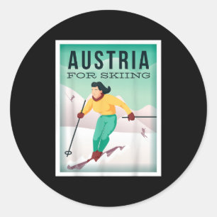 Sticker Rond Autriche pour le ski Pistensau & Skihaserl Déc